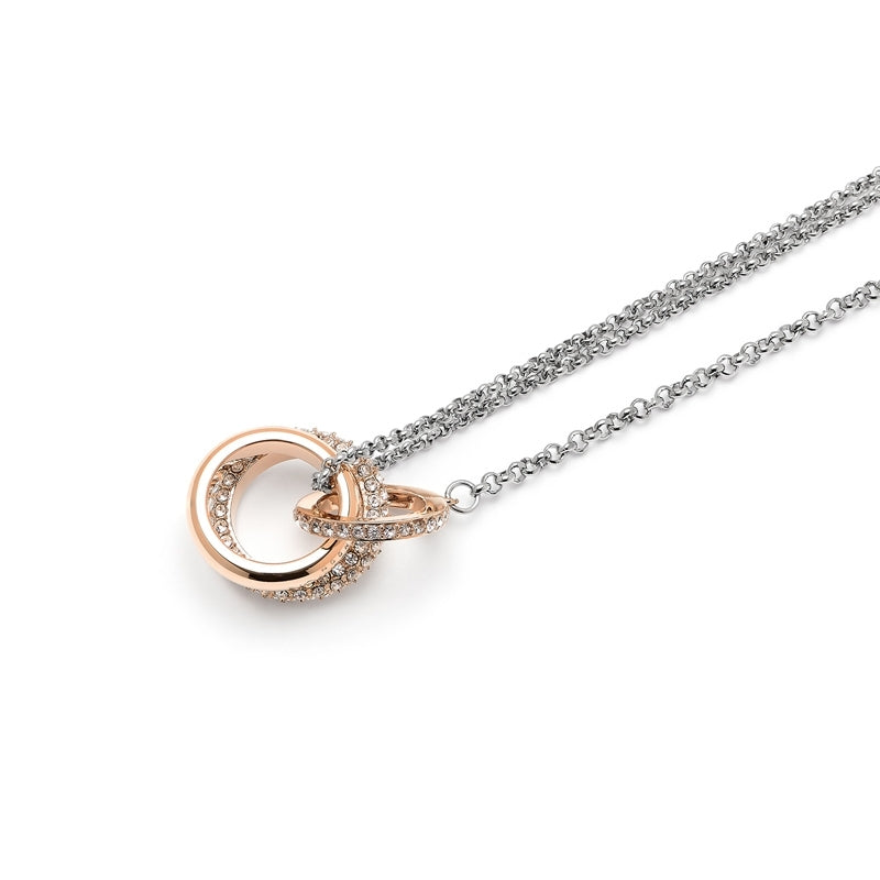 Classic Entwine Silver & Rose Gold Necklace
