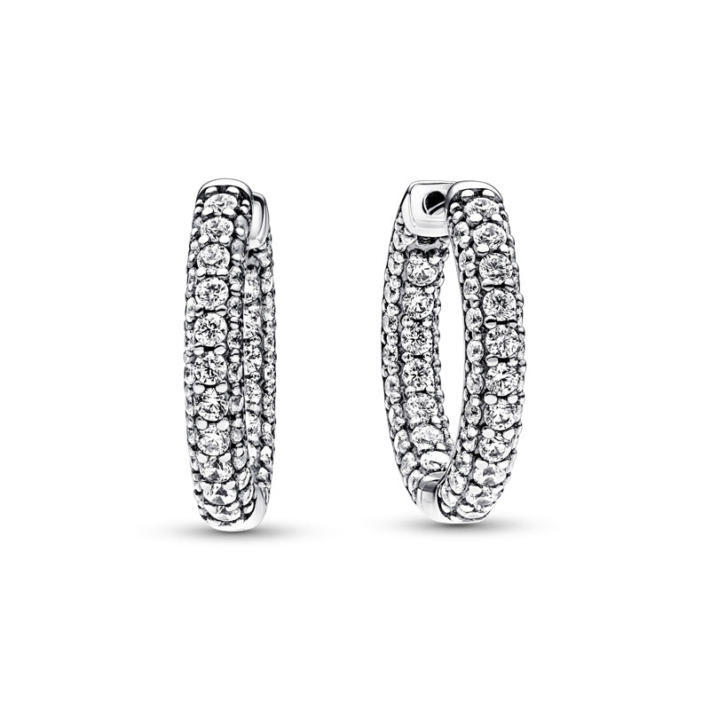 Timeless Pavé Single-row Hoop Earrings