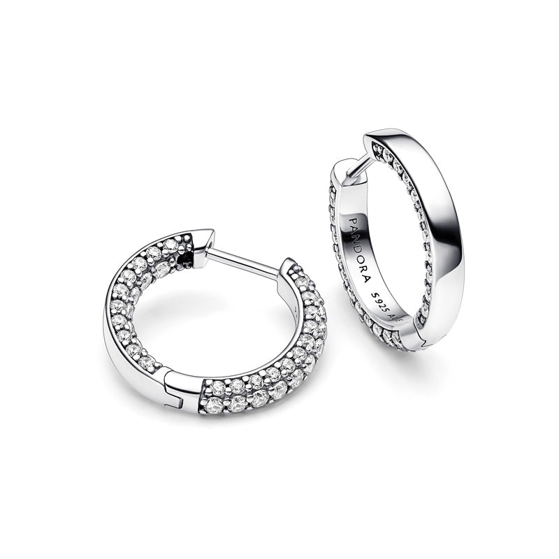 Timeless Pavé Single-row Hoop Earrings