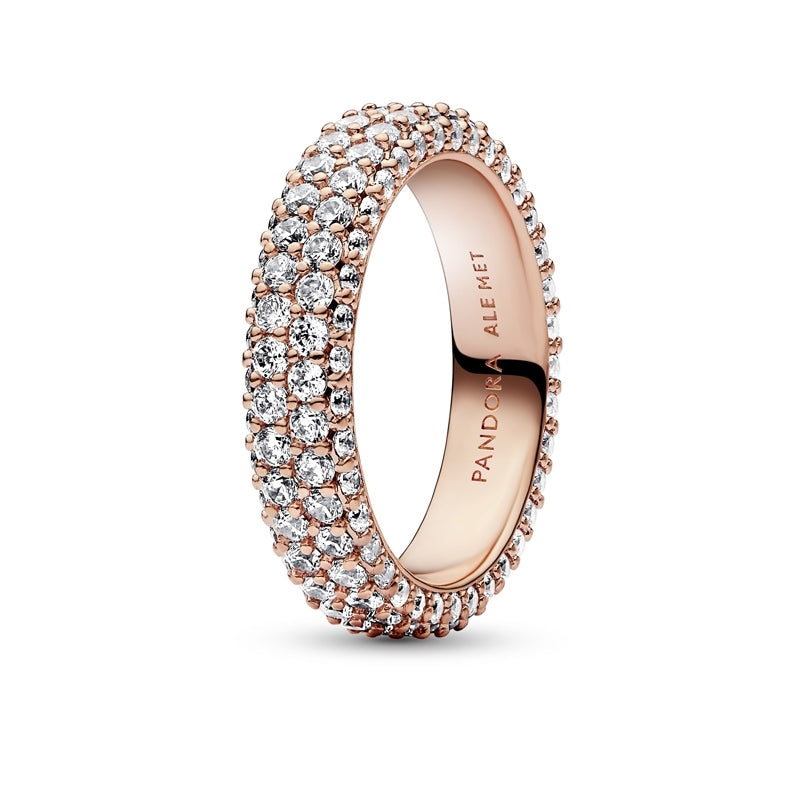 14k Rose Gold-Plated Timeless Pavé Double-row Ring