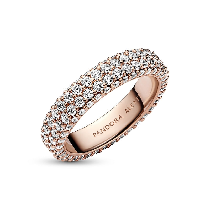 14k Rose Gold-Plated Timeless Pavé Double-row Ring