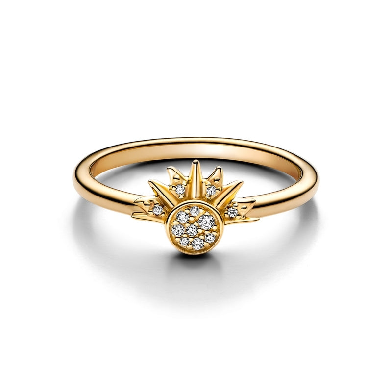 14k Gold-Plated Celestial Sparkling Sun Ring