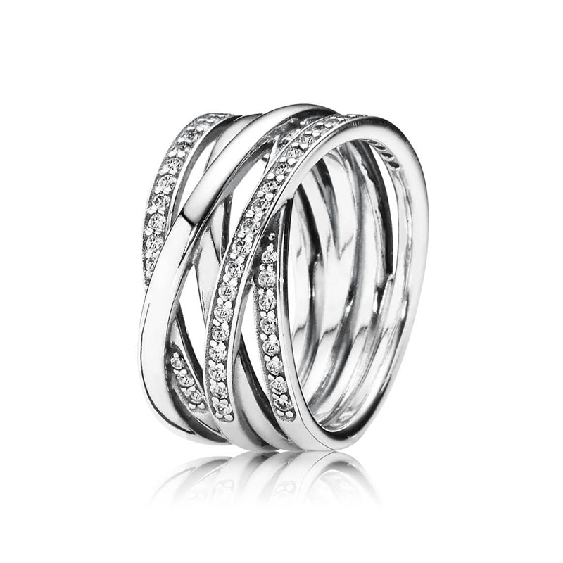 Entwining Silver Rings 190919CZ