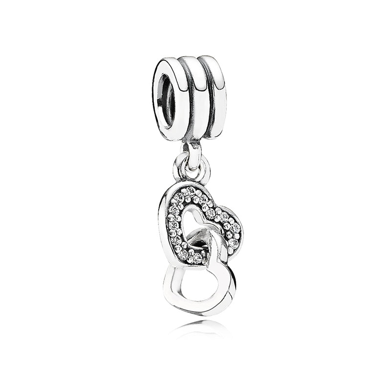 Interlocking Heart Pendant Charm 791242CZ