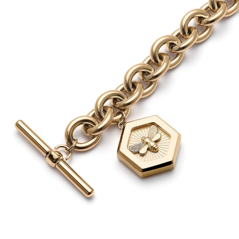 Minima Bee Gold IP Toggle Bracelet