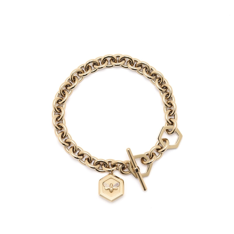 Minima Bee Gold IP Toggle Bracelet