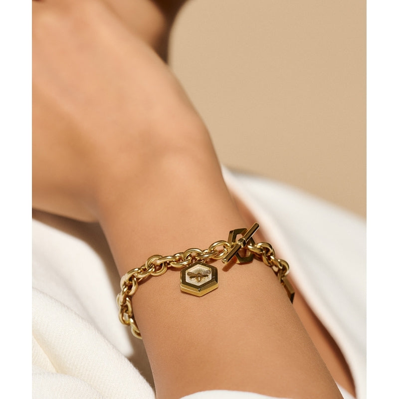 Minima Bee Gold IP Toggle Bracelet