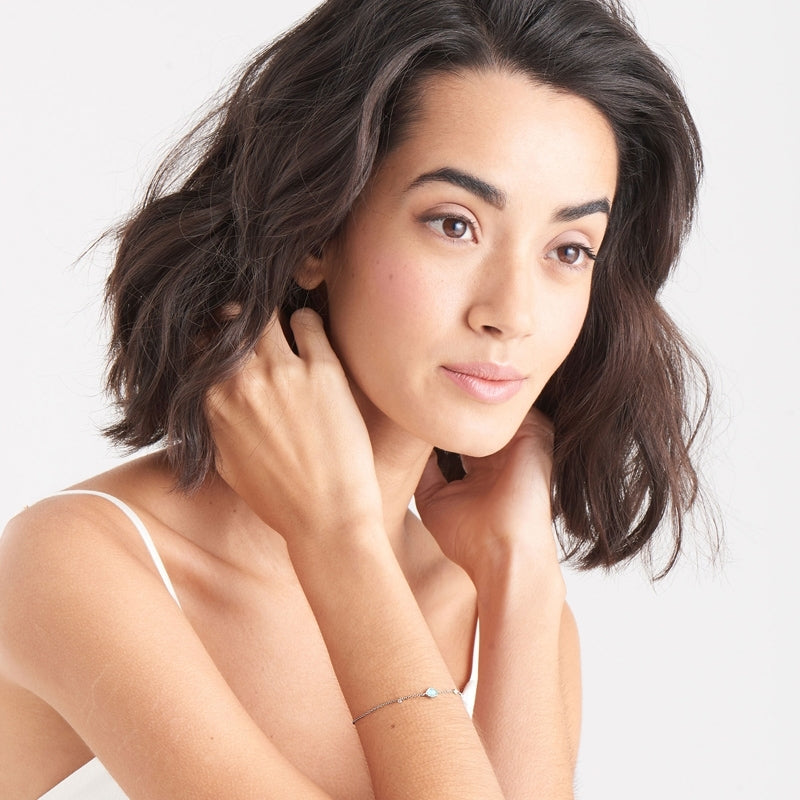 Silver Turquoise Discs Bracelet