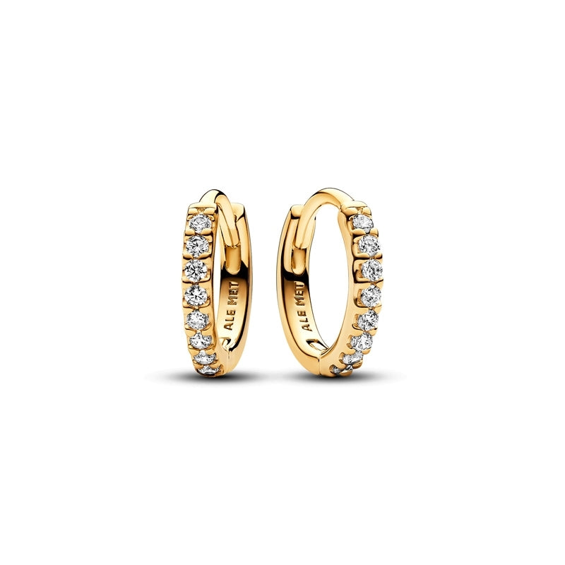 14k Gold-Plated Sparkling Huggie Hoop Earrings