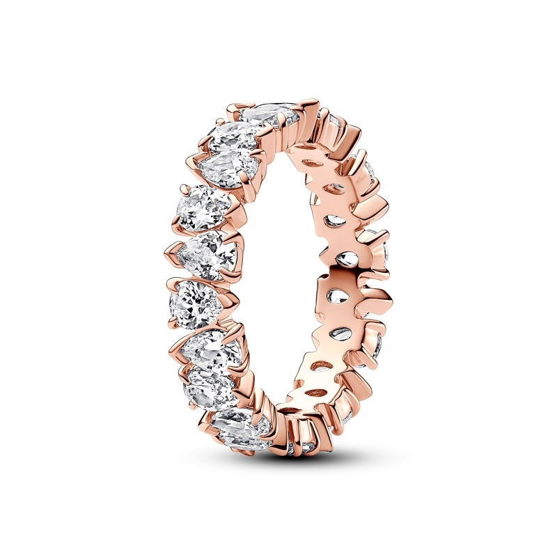 14k Rose Gold-Plated Alternating Sparkling Band Ring