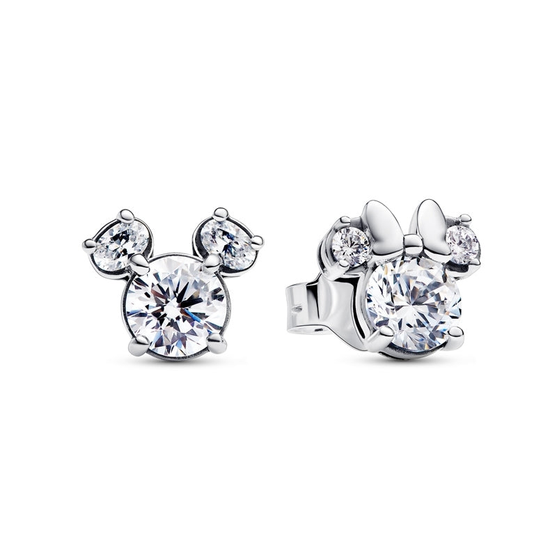 Disney Mickey Mouse & Minnie Mouse Sparkling Stud Earrings