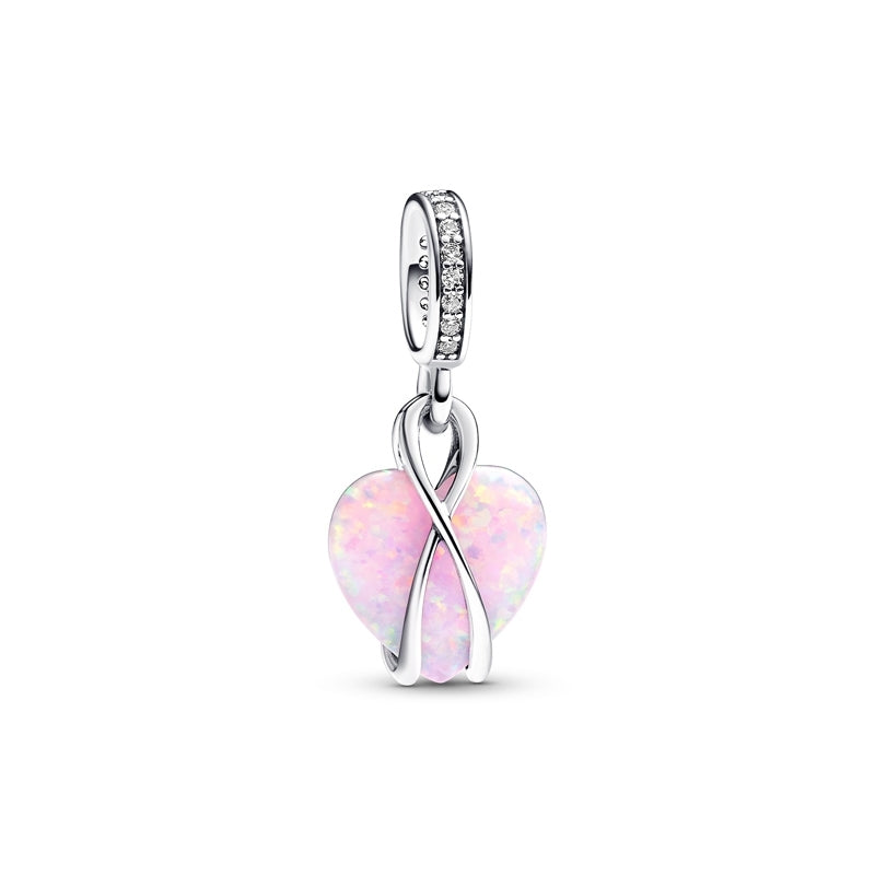 Mum Opalescent Heart Dangle Charm