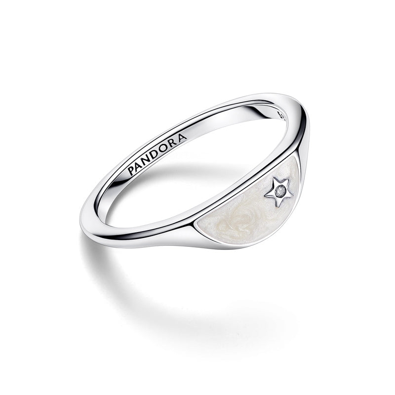 ME Halved Enamel Signet Ring