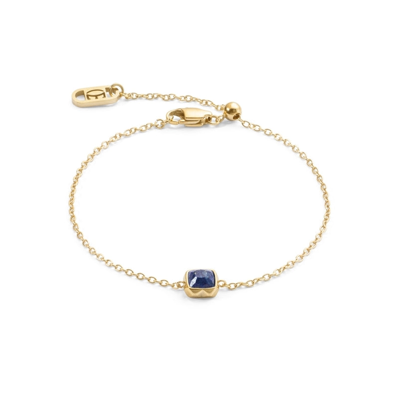 Lapis Lazuli September Gold Birthstone Bracelet