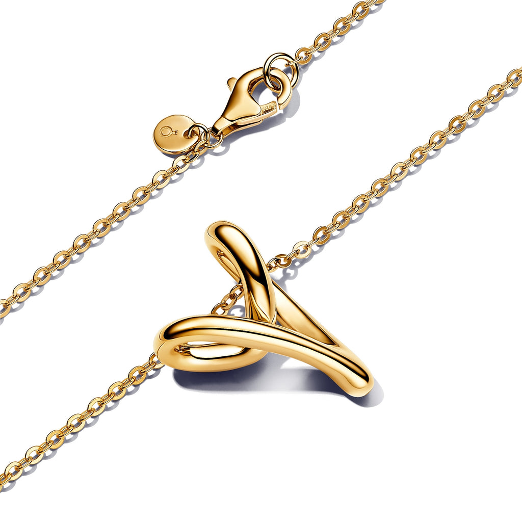 14k Gold-Plated Organically Shaped Heart Pendant Necklace