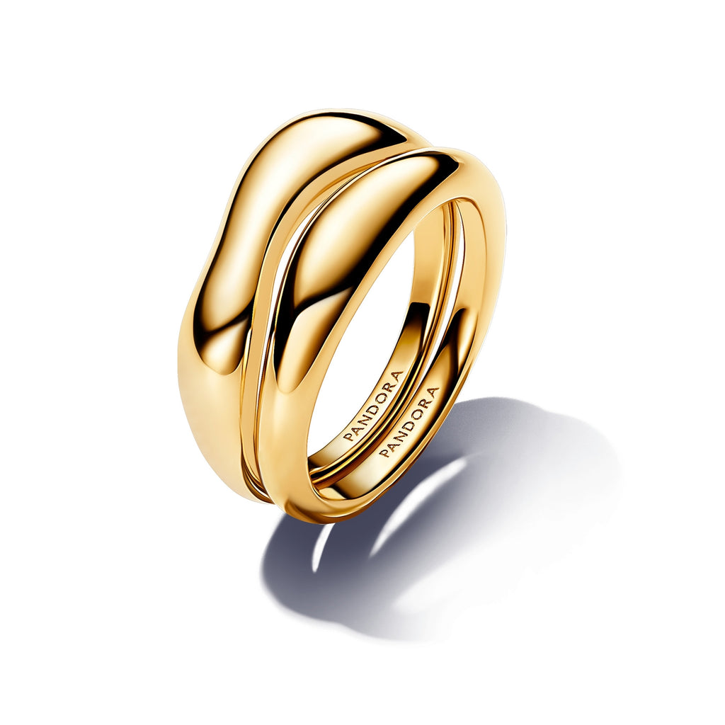 14k Gold-Plated Organically Shaped Stacking Rings