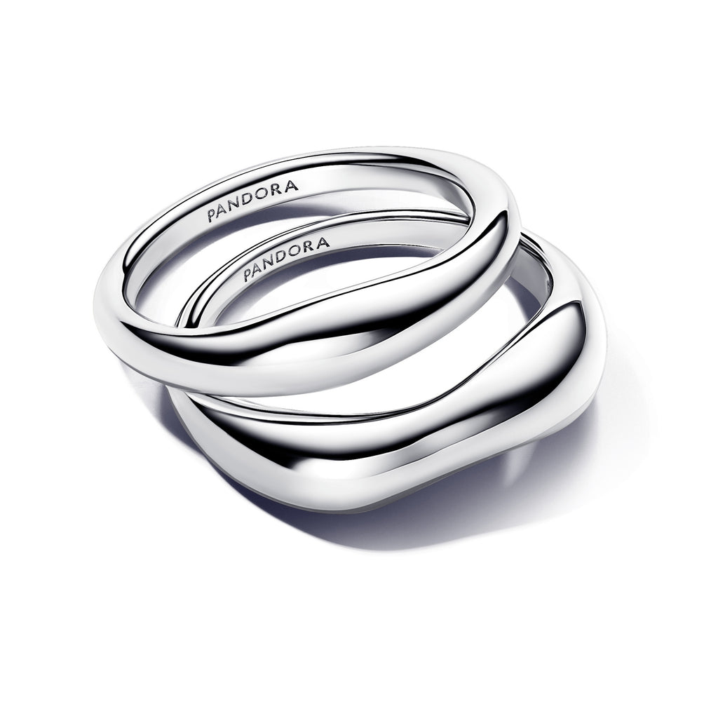 Sterling Silver Organically Shaped Stacking Rings