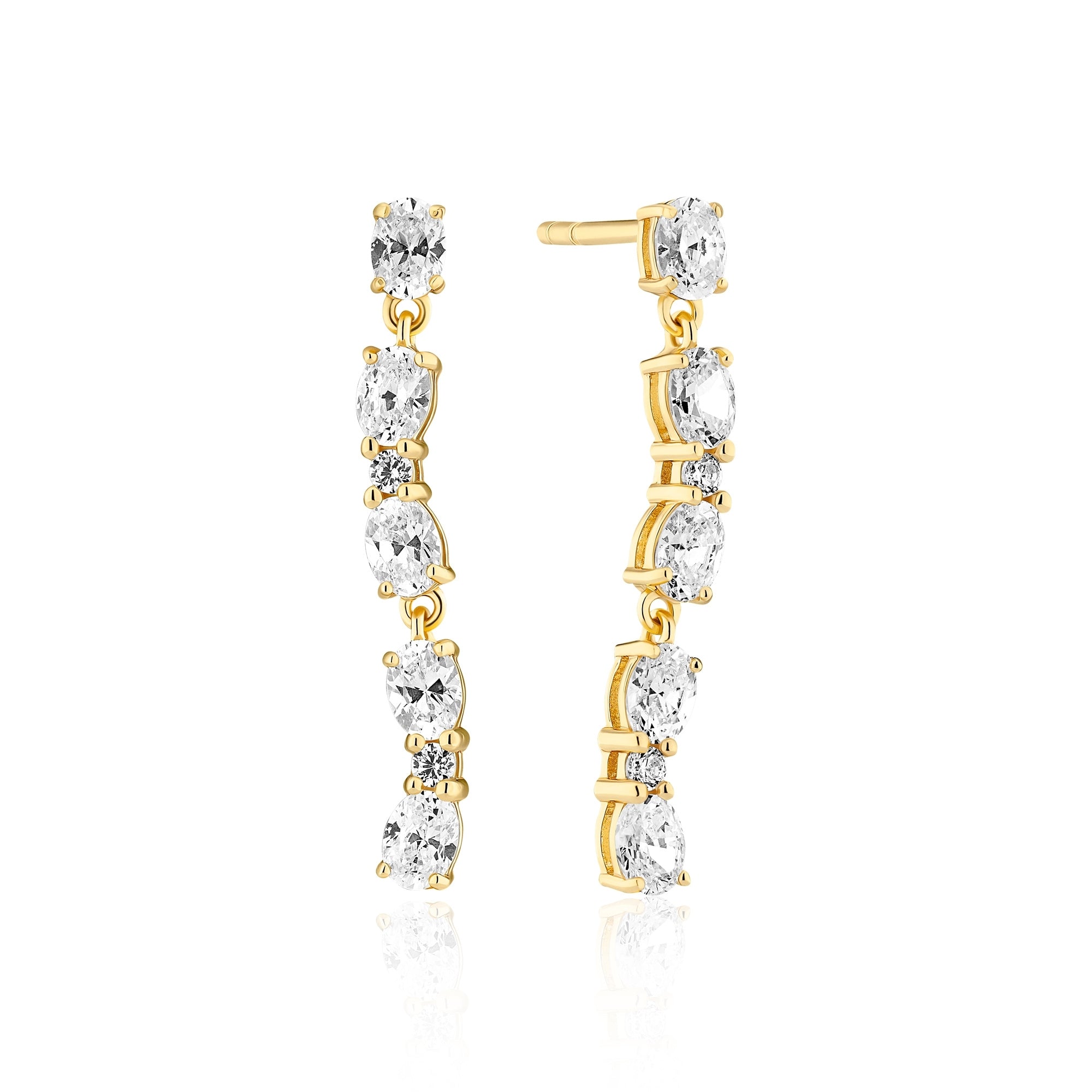 18k Gold-Plated Ellera Ovale Sette Earrings