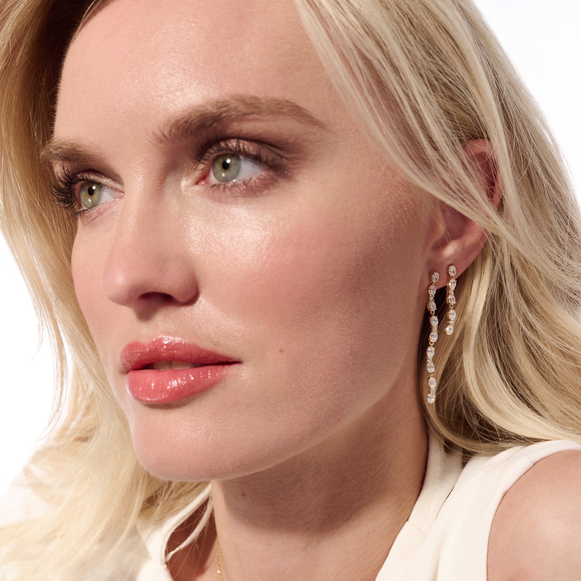 18k Gold-Plated Ellera Ovale Sette Earrings