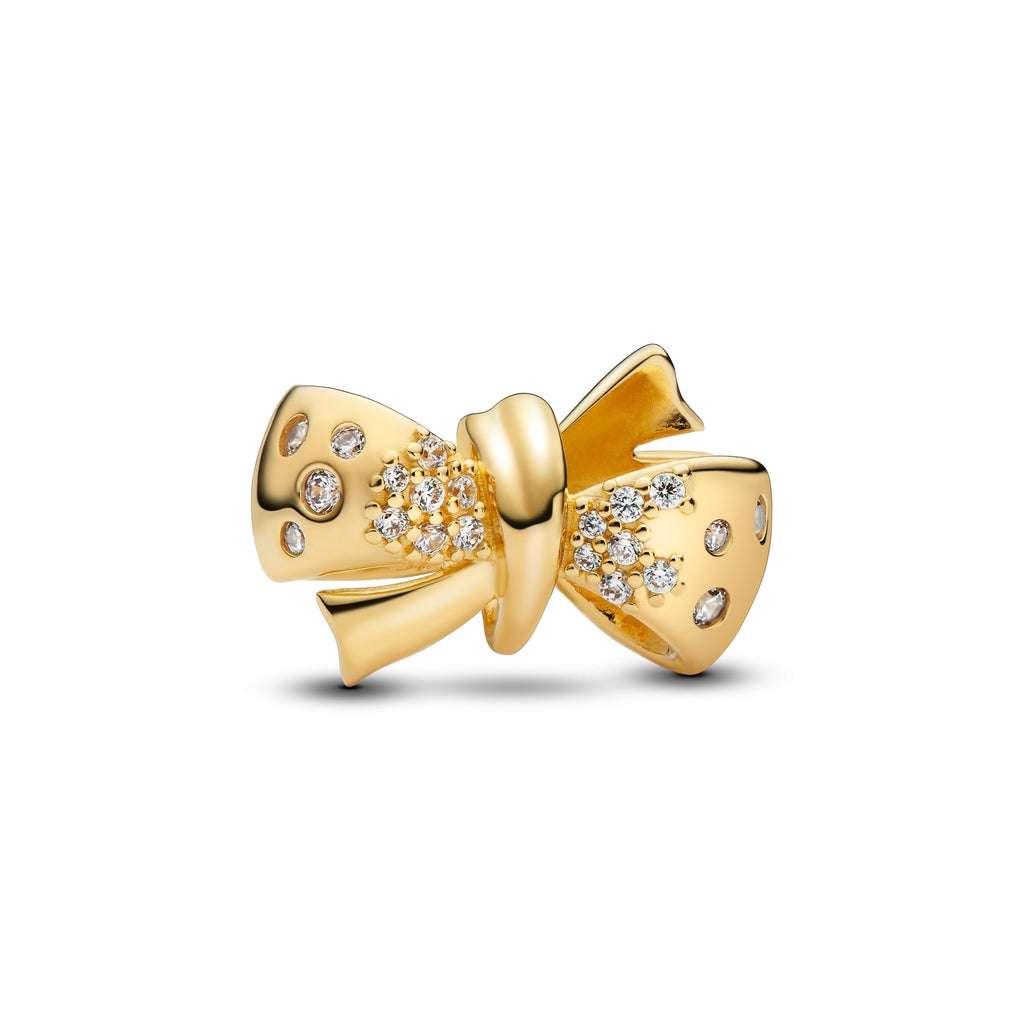 14k Gold-Plated Sparkling Bow Charm