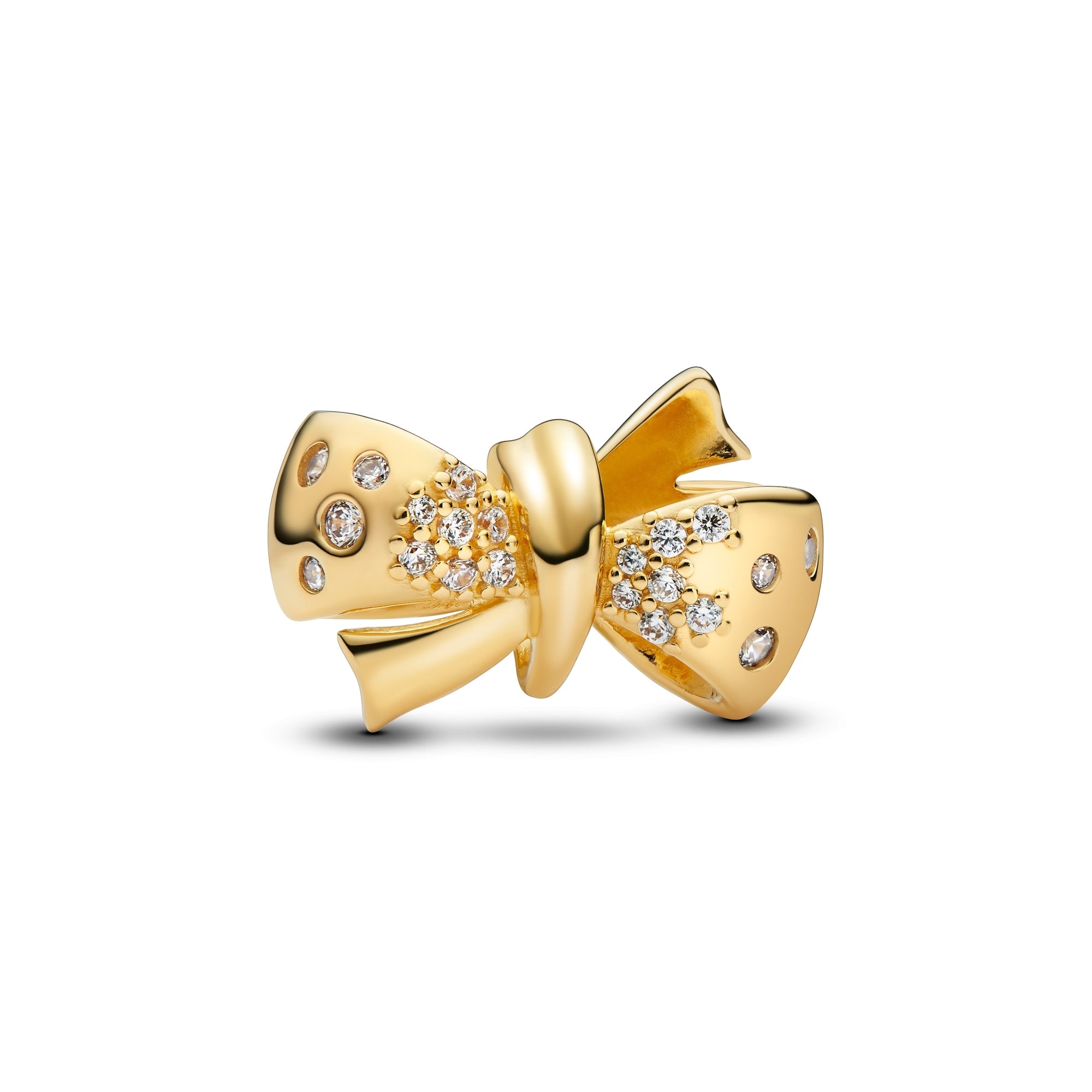 14k Gold-Plated Sparkling Bow Charm