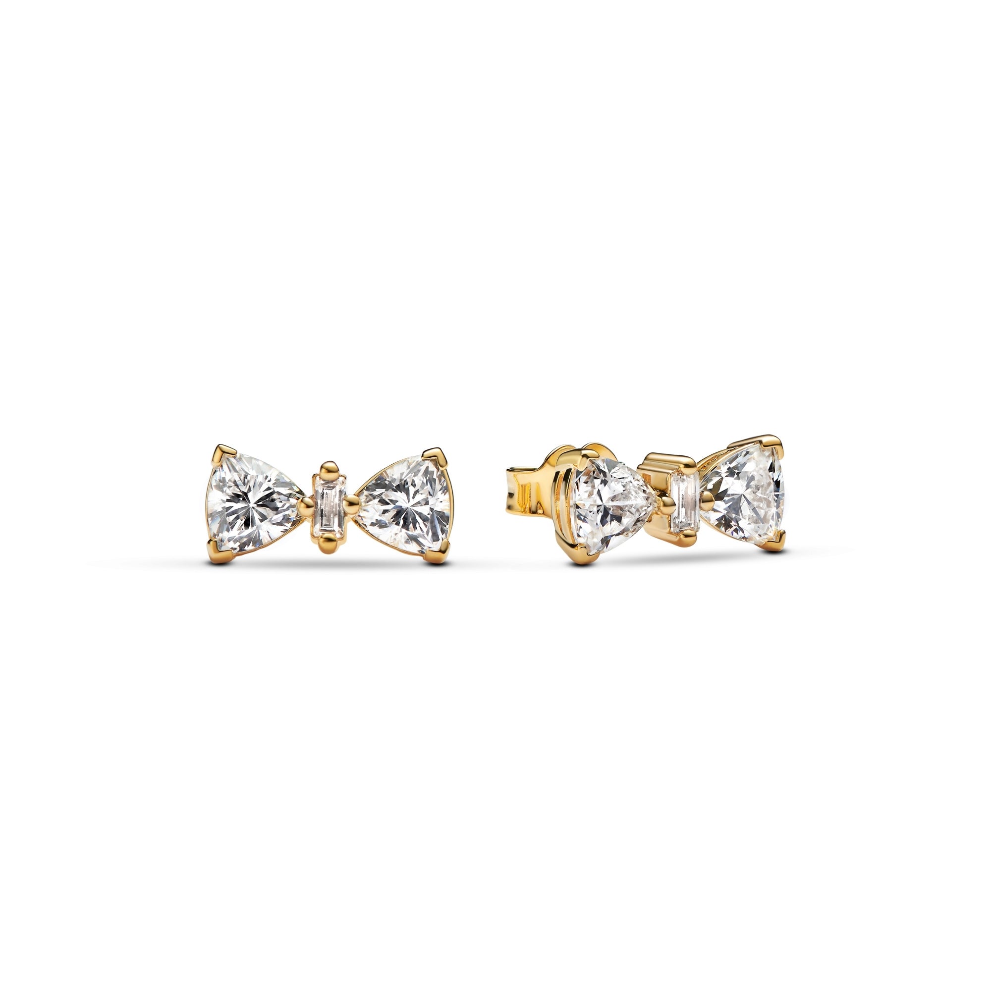 14k Gold-Plated Sparkling Bow Stud Earrings