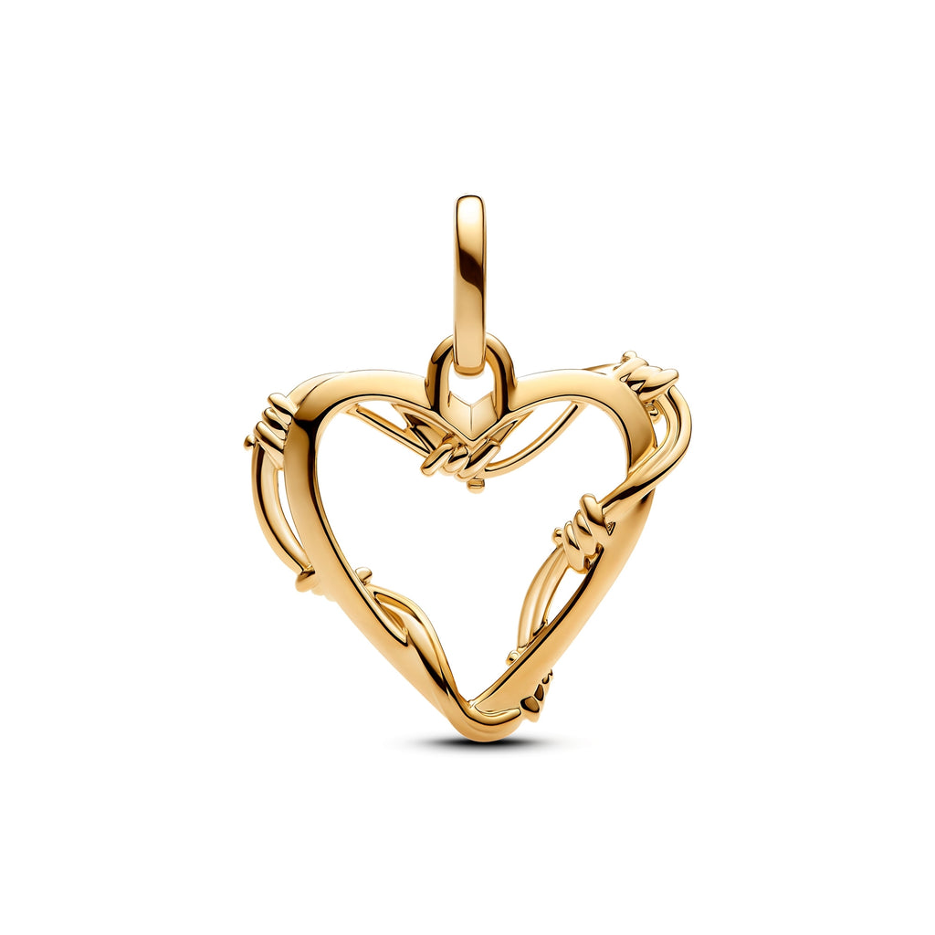 14k Gold-Plated Wire Heart Dangle Charm