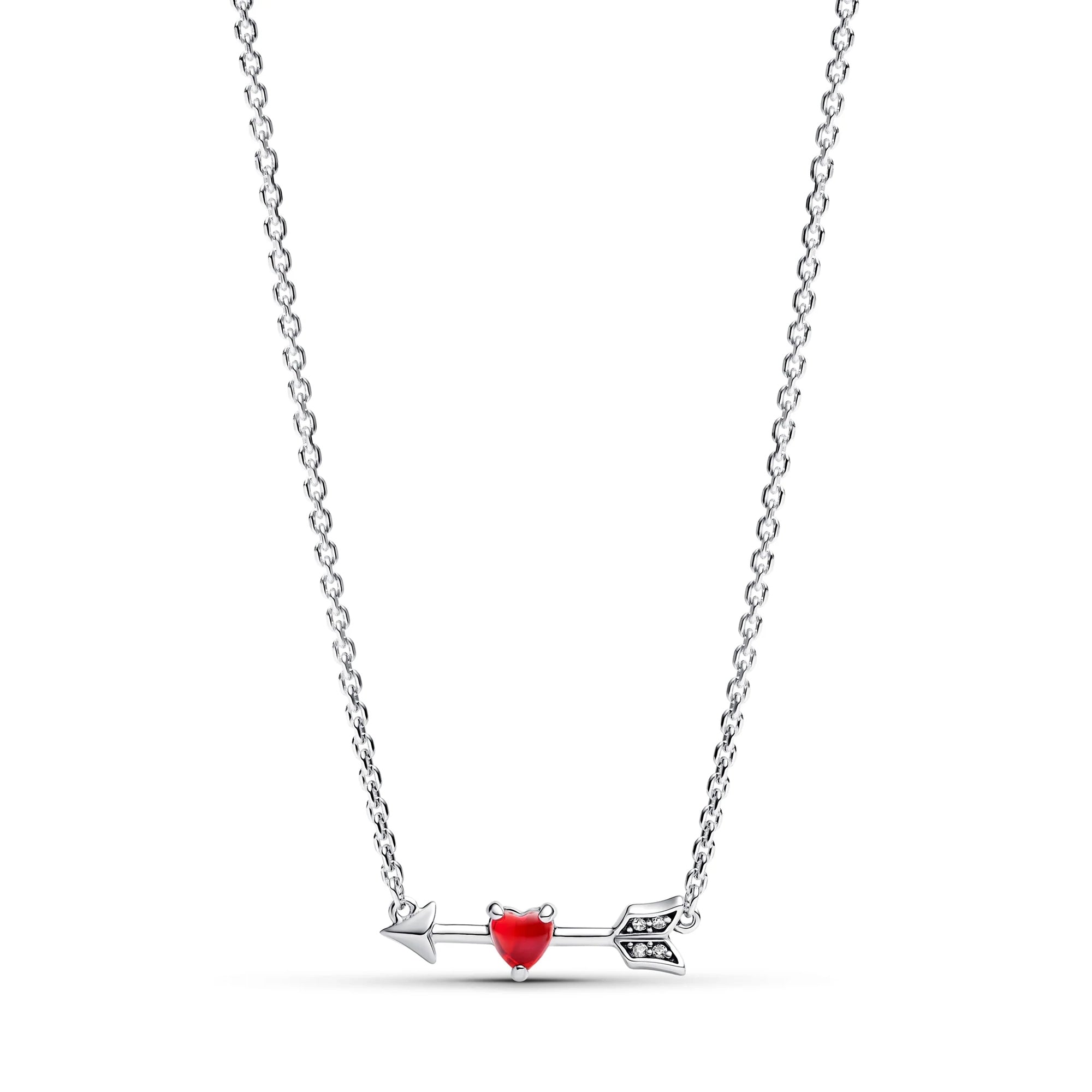 Arrow & Murano Glass Heart Necklace