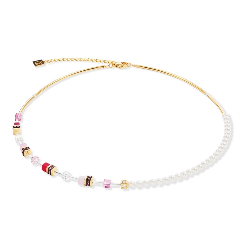 GeoCUBE® Mini Fusion Pearls Necklace gold-rose