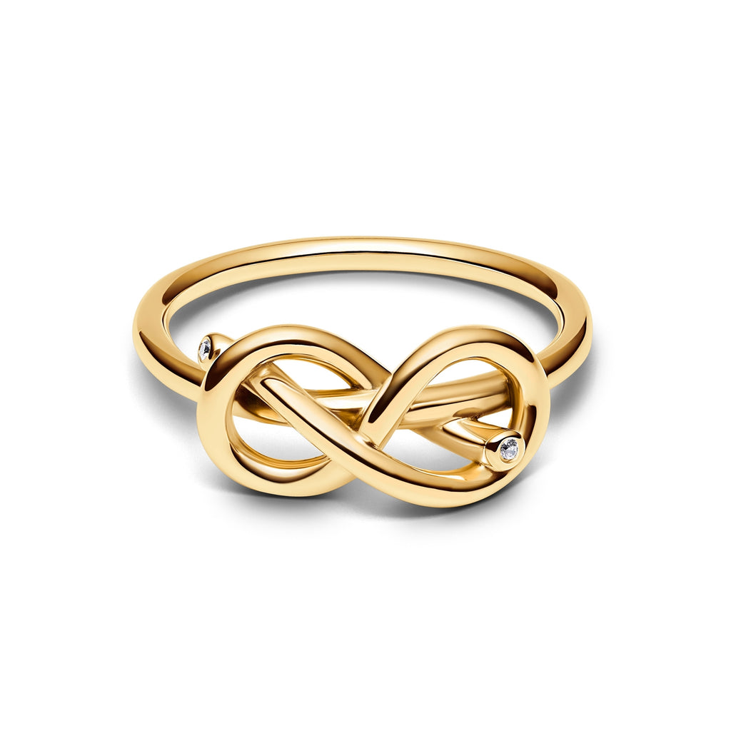 14k Gold-Plated Knotted Infinity Ring