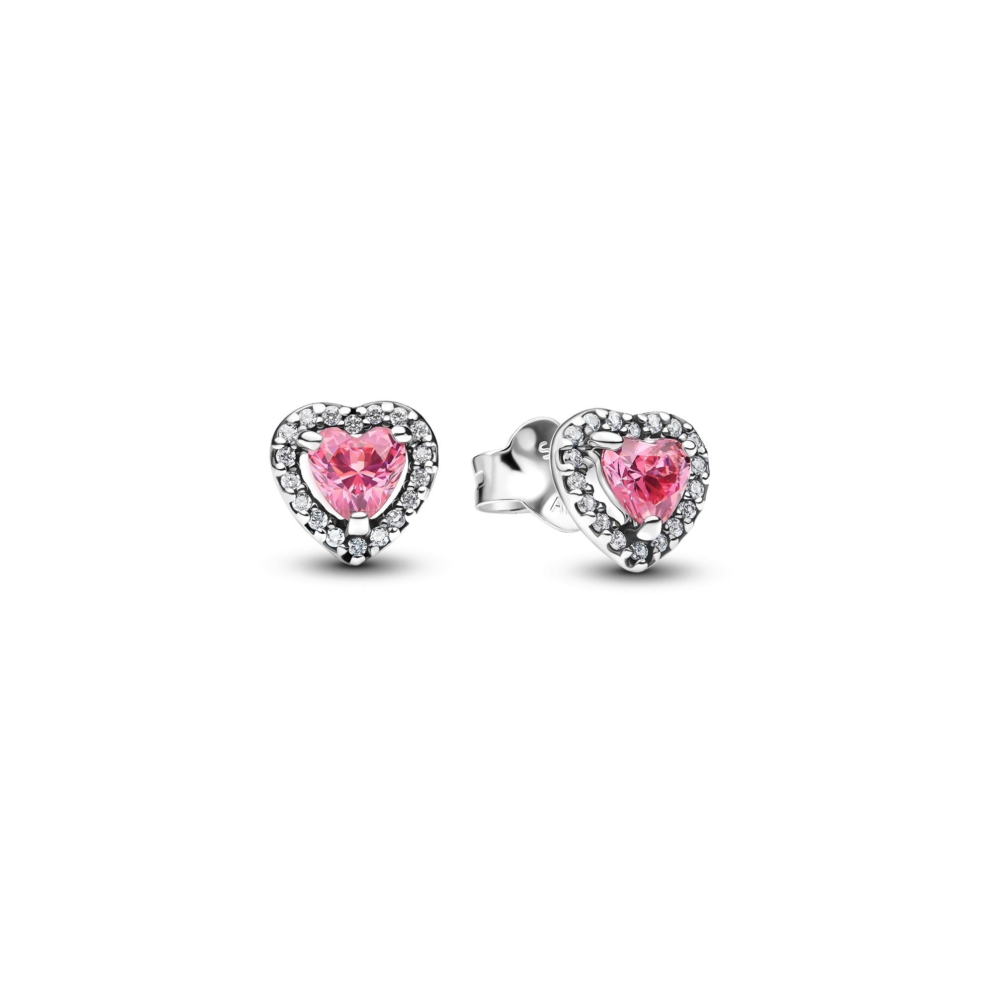 Pink Elevated Heart Stud Earrings 298427C02