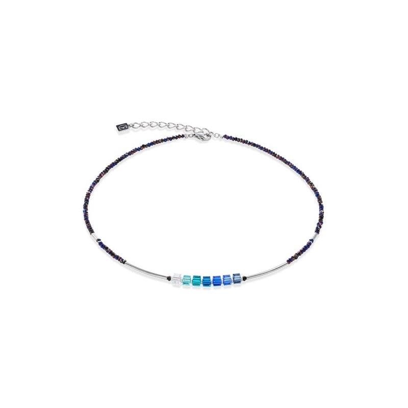 Cube Story Minimalistic Sparkling necklace blue