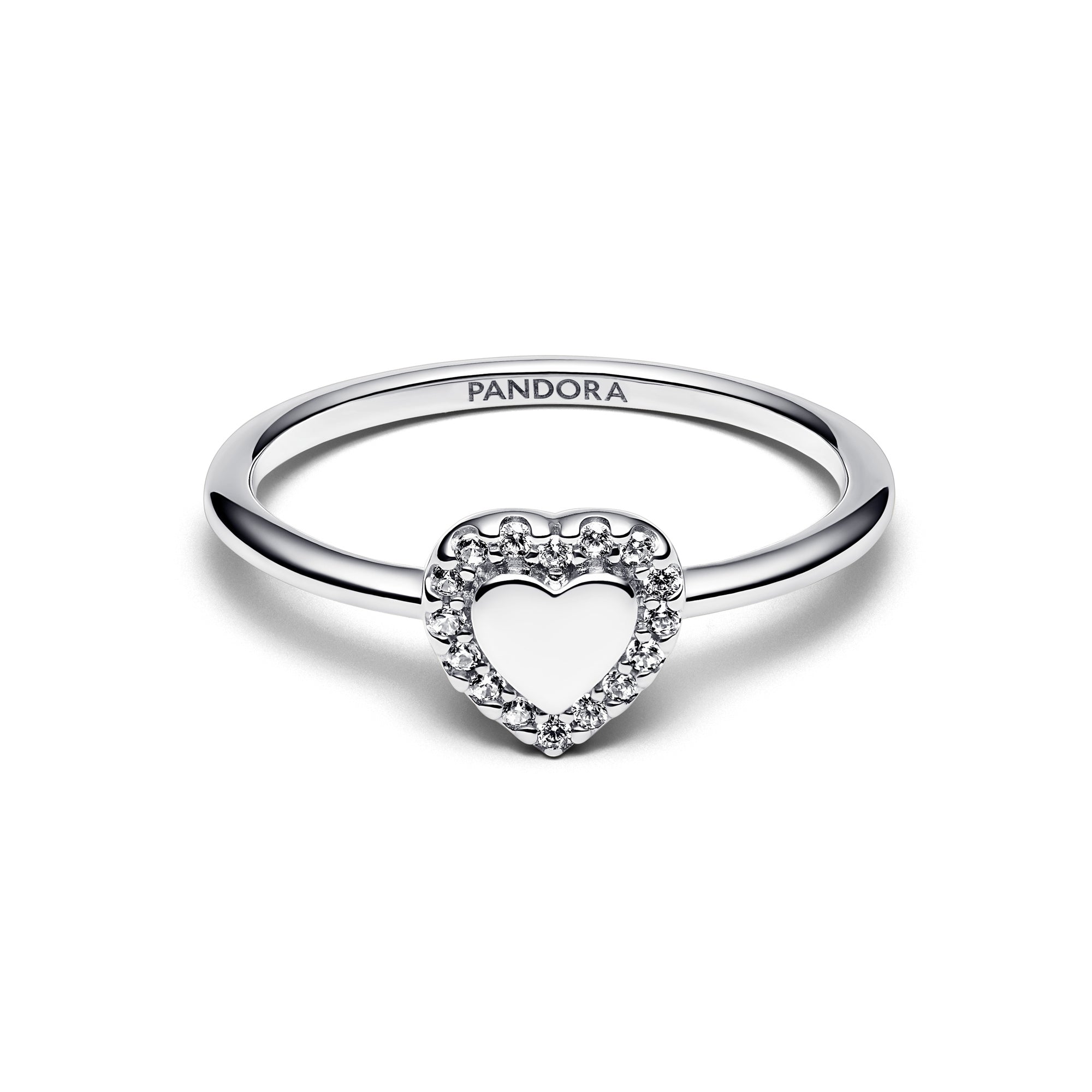 Engravable Heart Halo Ring
