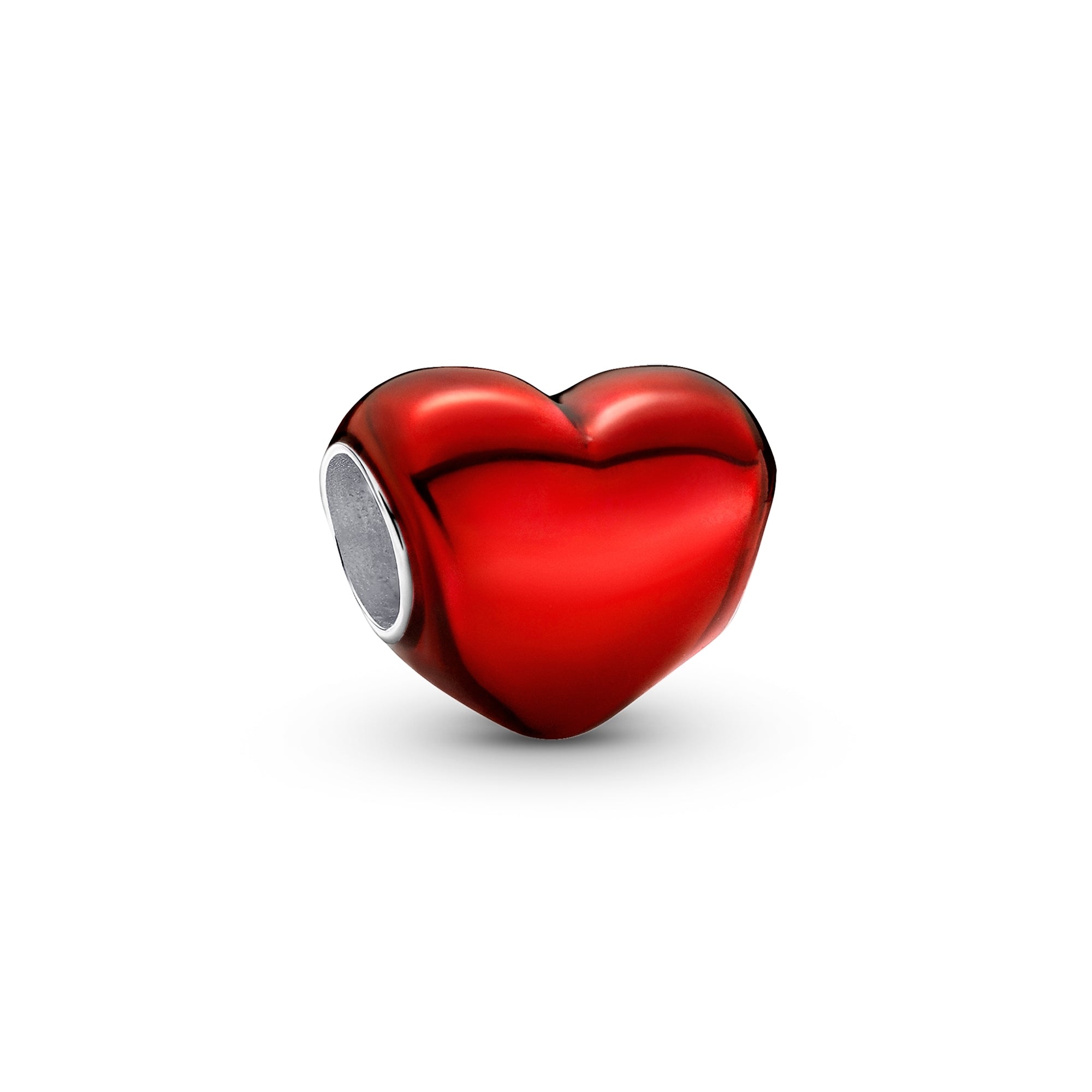 Metallic Red Heart Charm