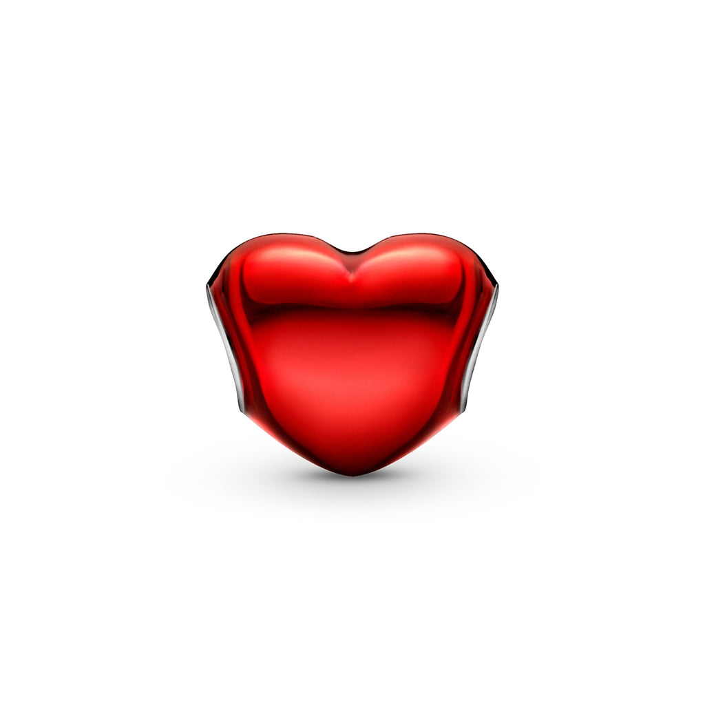 Metallic Red Heart Charm