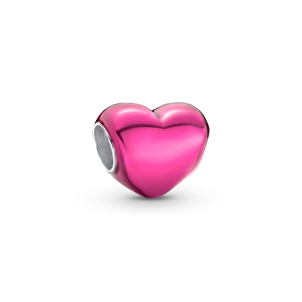 Metallic Pink Heart Charm