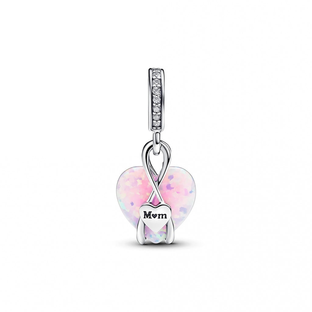 Mum Opalescent Heart Dangle Charm