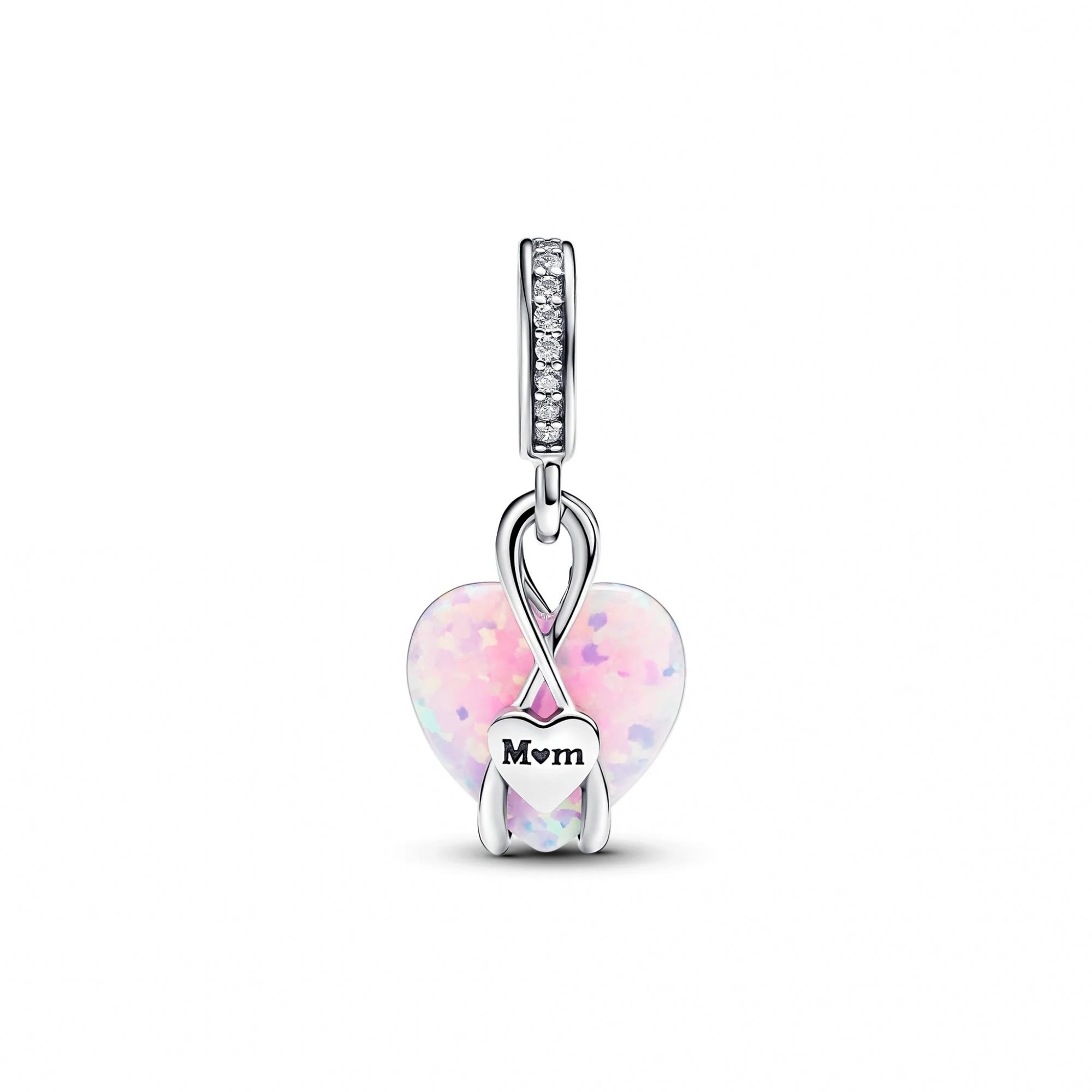 Mum Opalescent Heart Dangle Charm