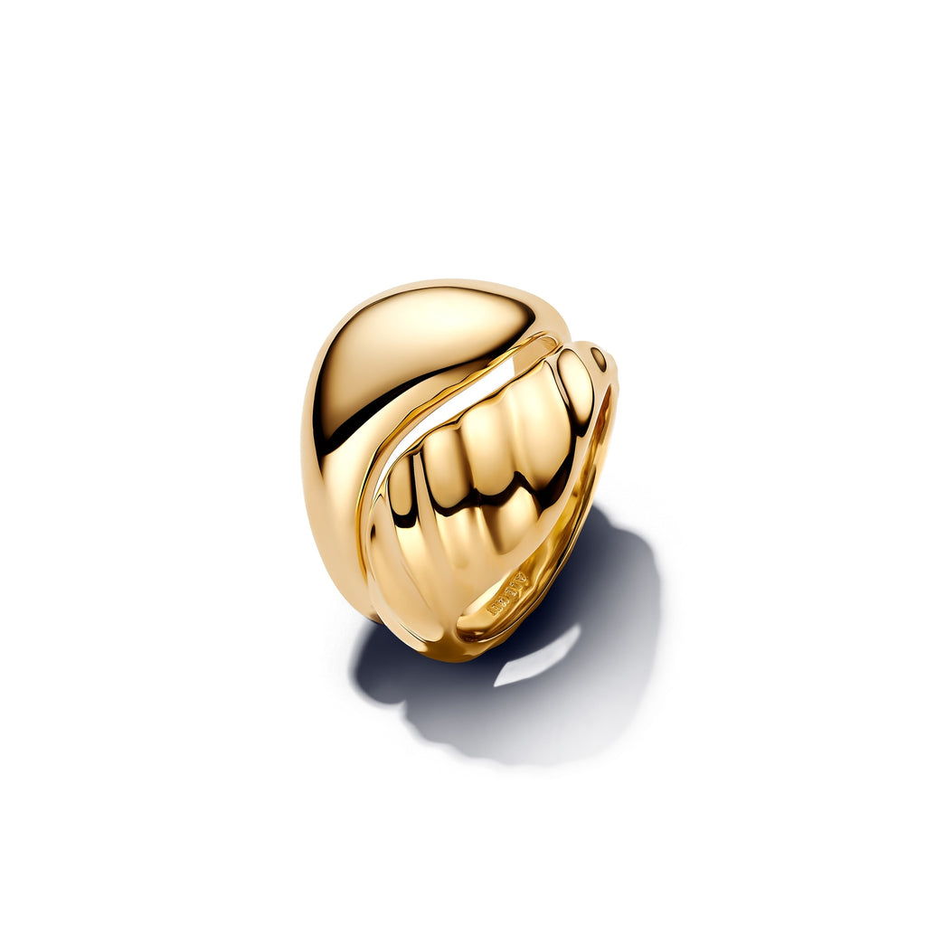 14k Gold-Plated Rippled Stacking Rings