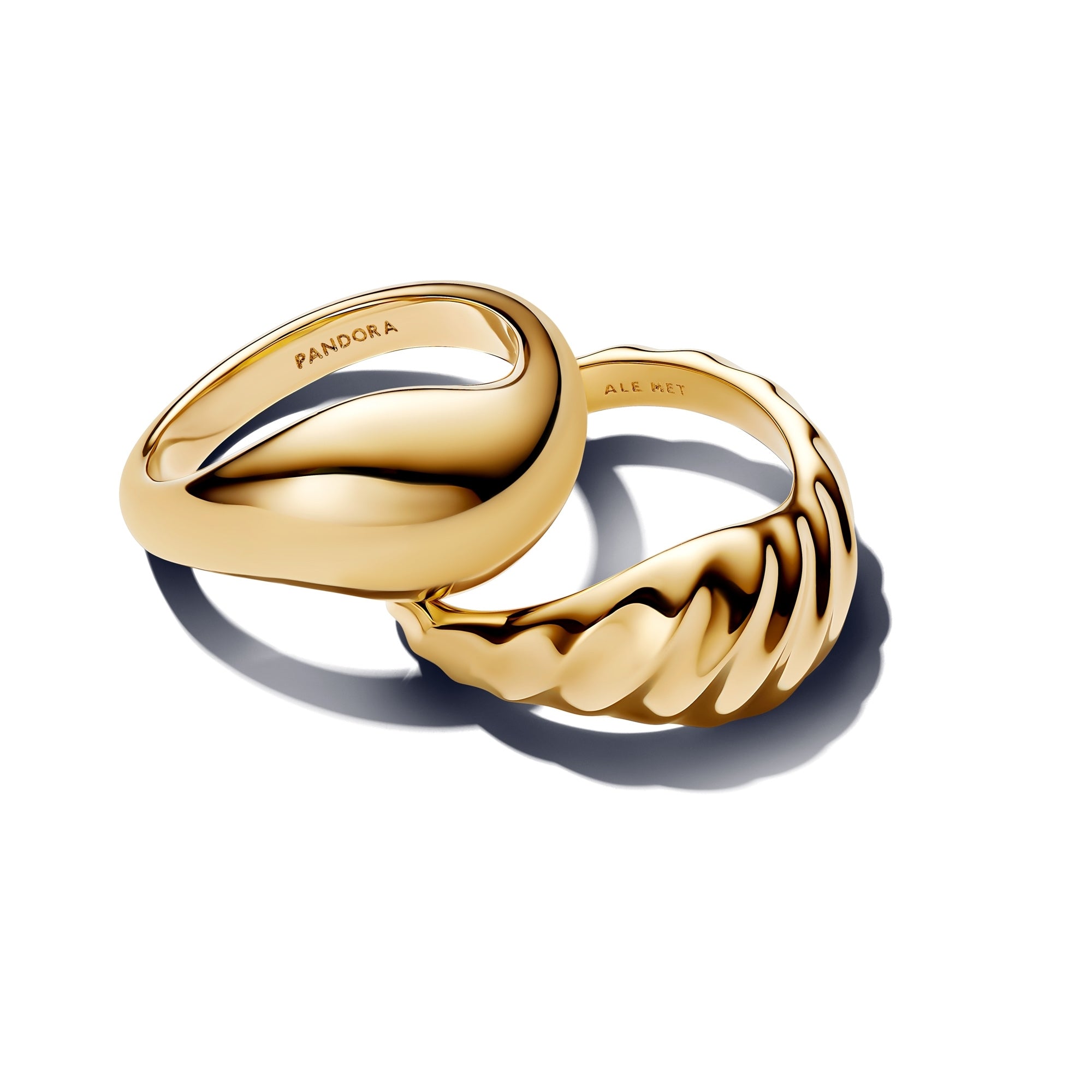 14k Gold-Plated Rippled Stacking Rings