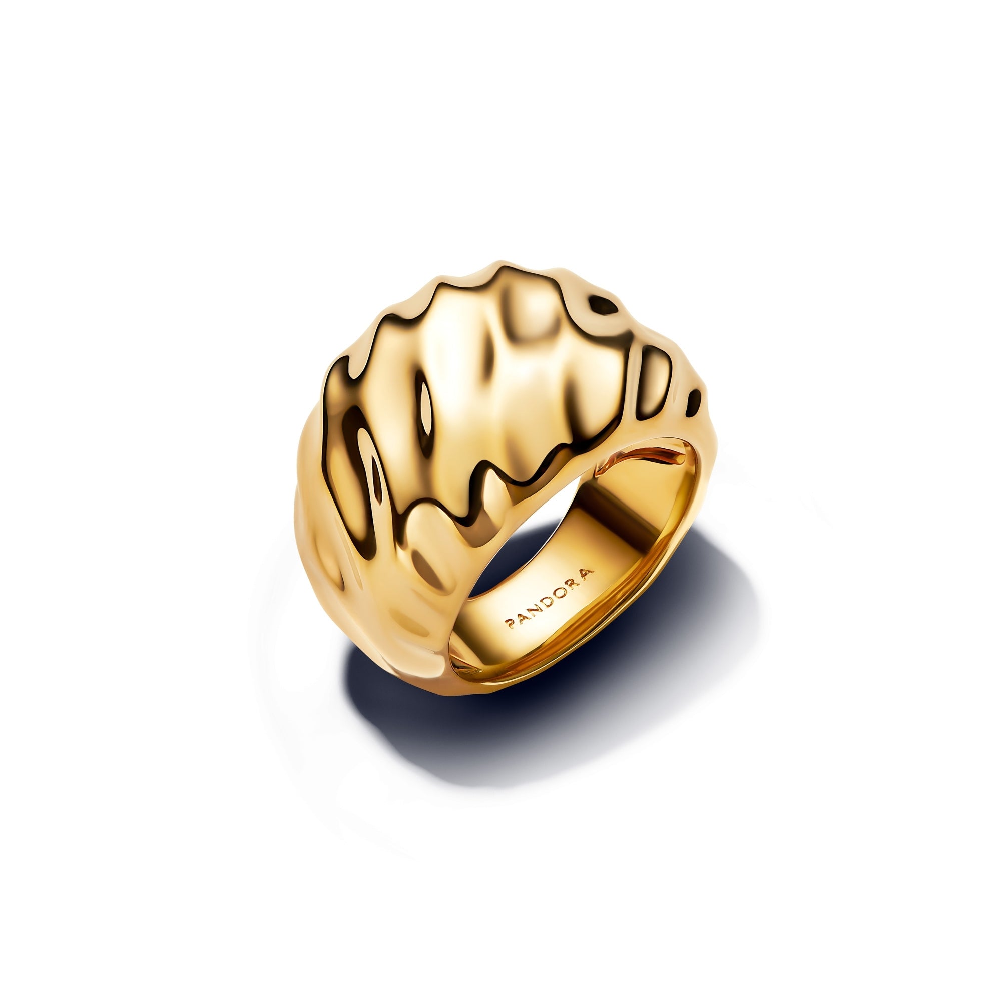 14k Gold-Plated Rippled Statement Ring