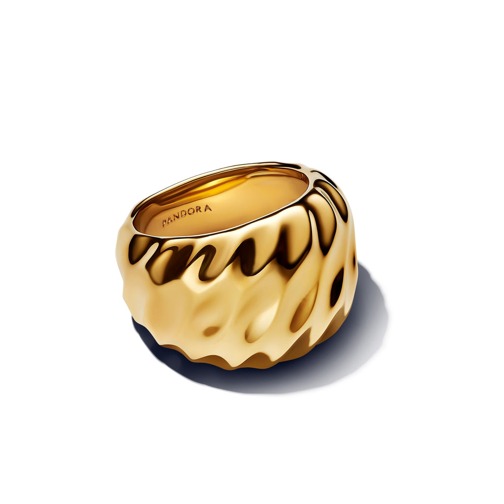 14k Gold-Plated Rippled Statement Ring