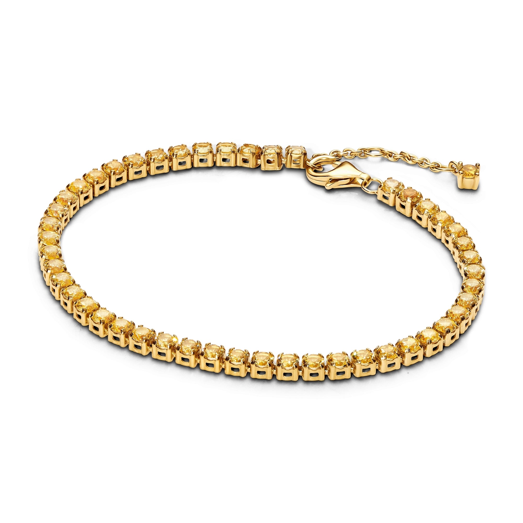 14k Gold-Plated Sparkling Yellow Tennis Bracelet