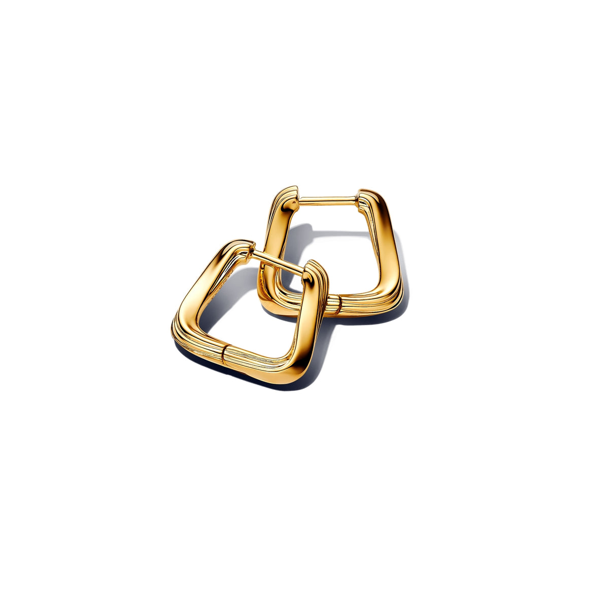 14k Gold-Plated Twisted Triangle Small Hoop Earrings