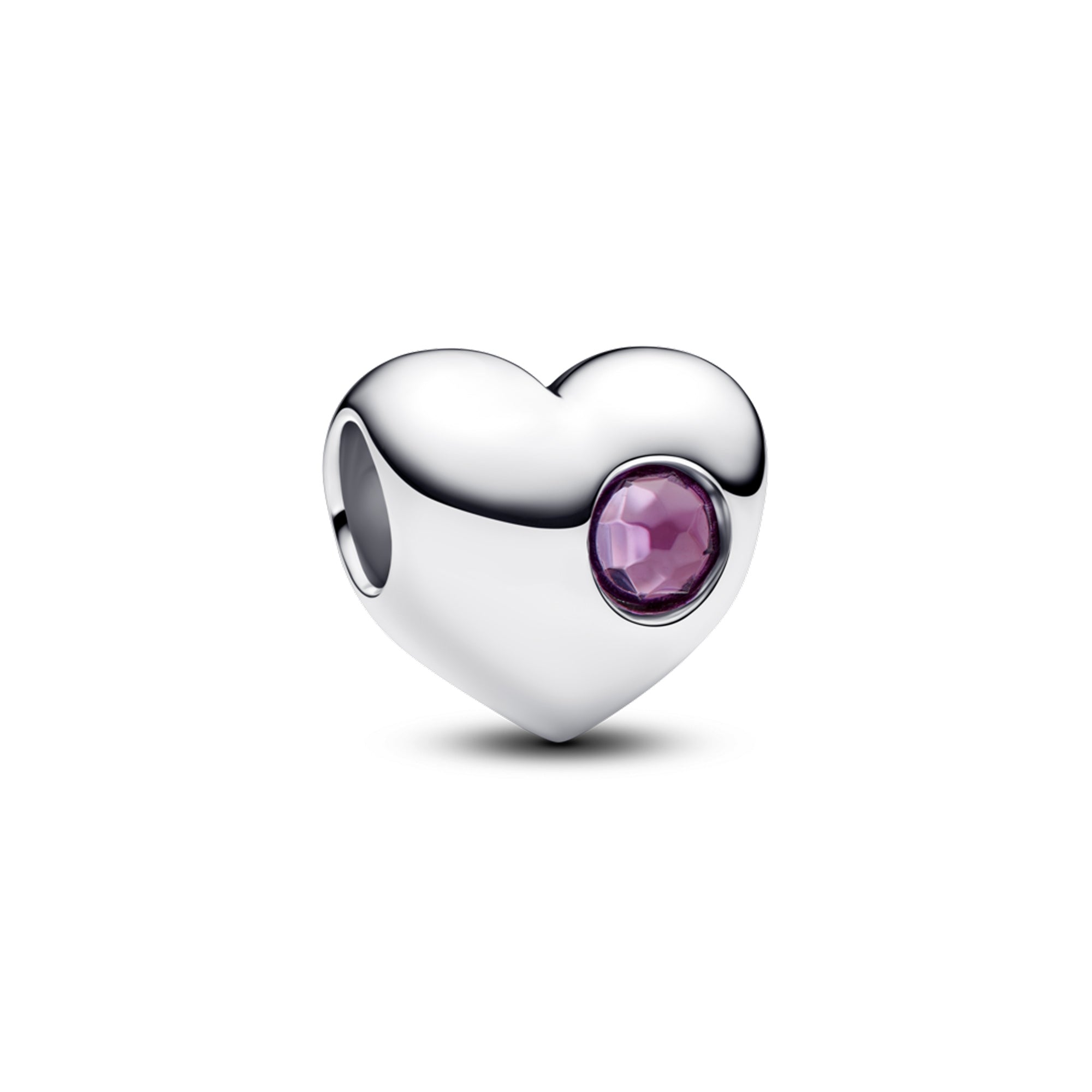 Engravable February Birthstone Heart Charm