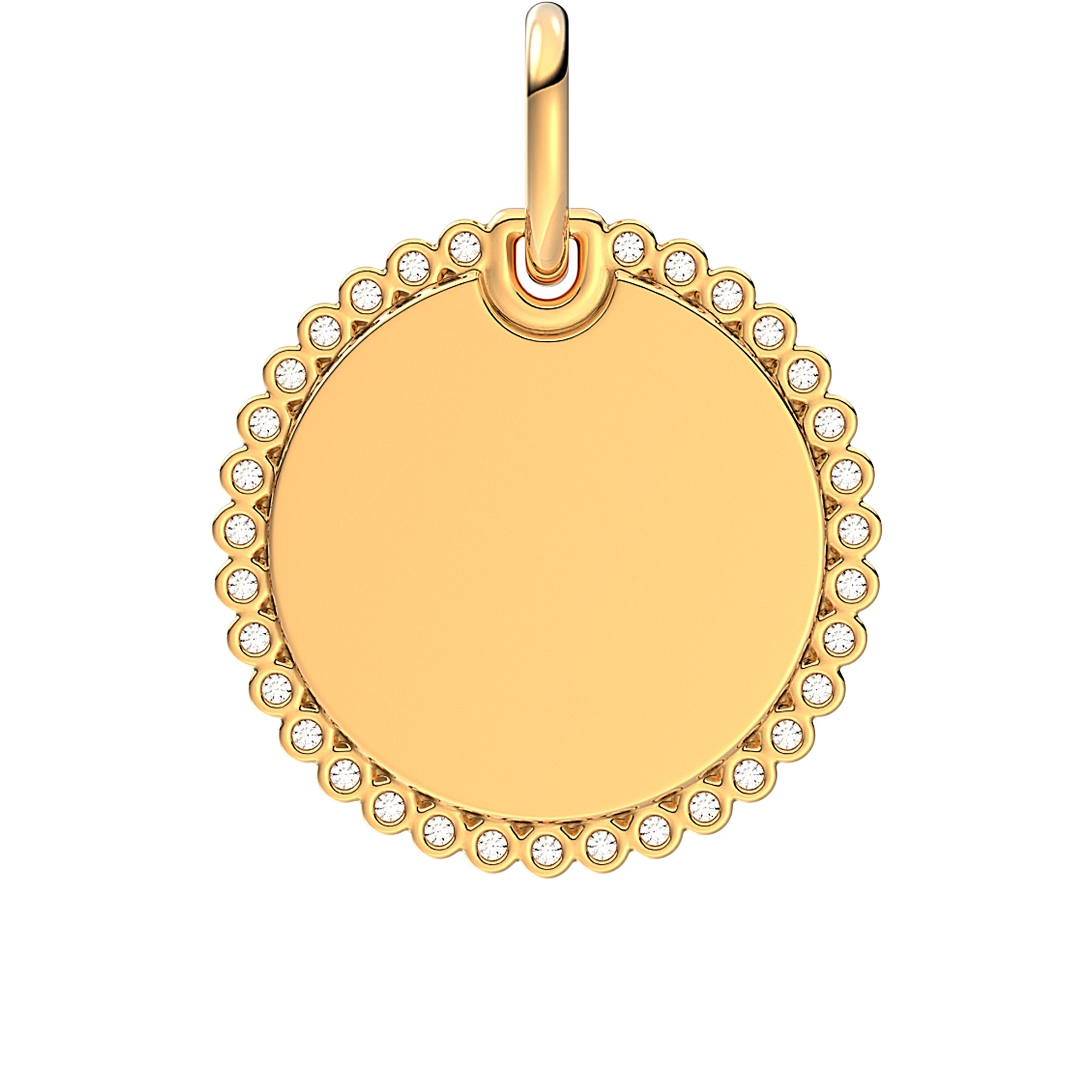 14k Gold-Plated Engravable Round Tag Pendant