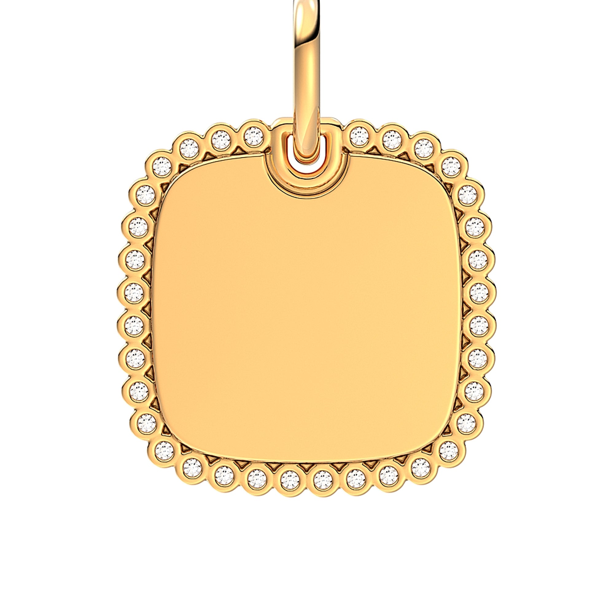 14k Gold-Plated Engravable Square Tag Pendant