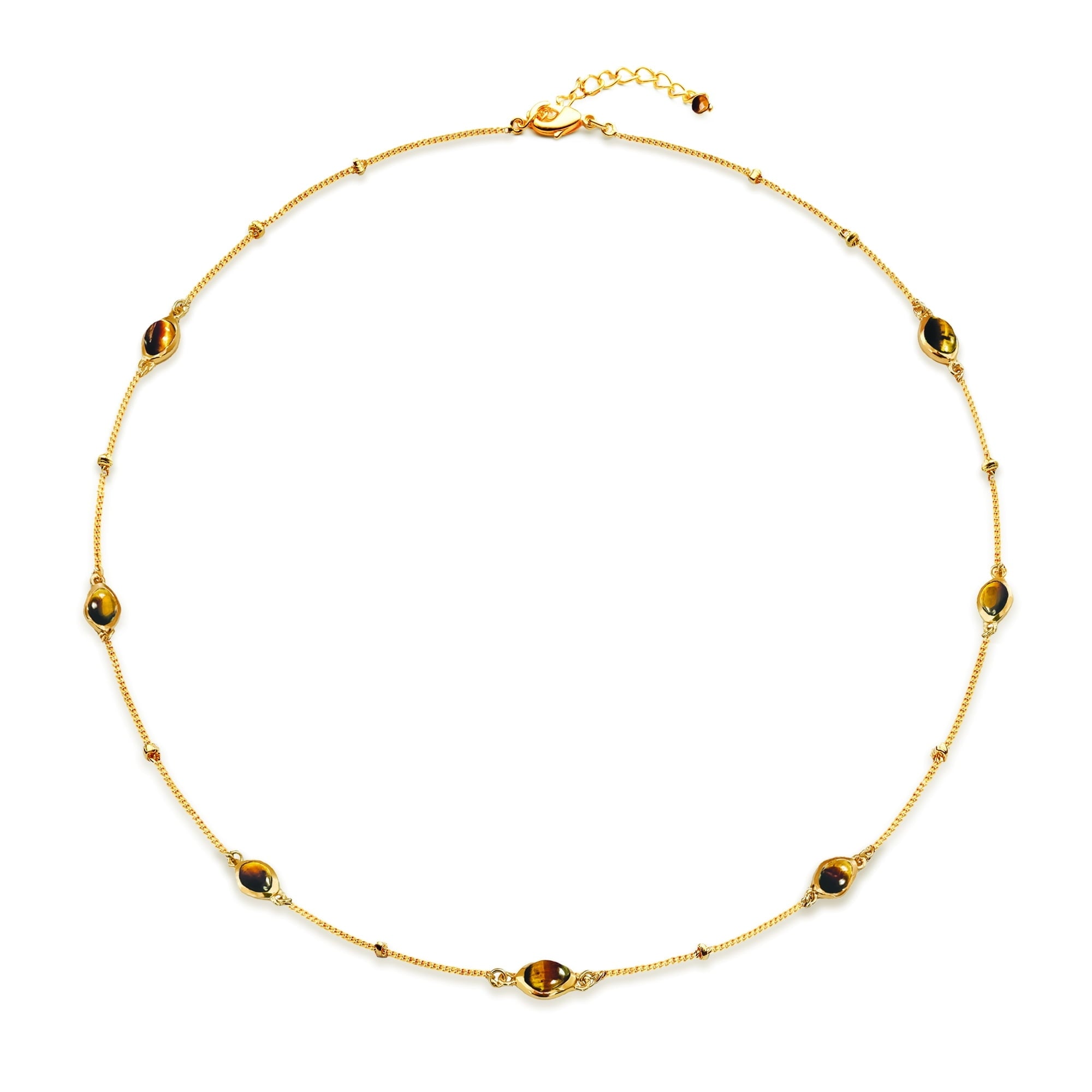 Cinnabar Gemstone Dome Charm Necklace