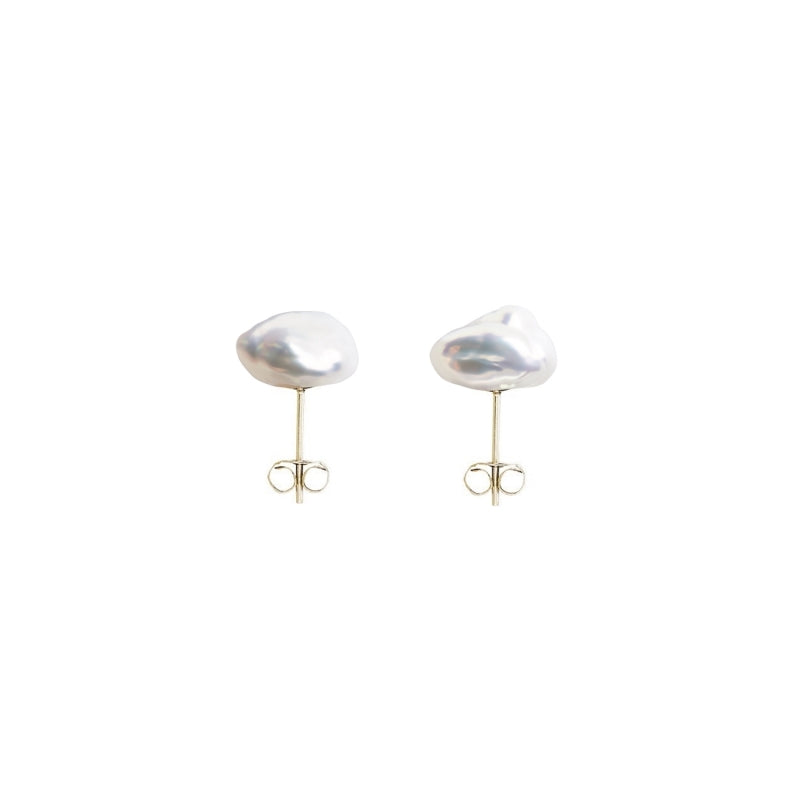 MERMAIA Keshi Pearl Studs - Gold