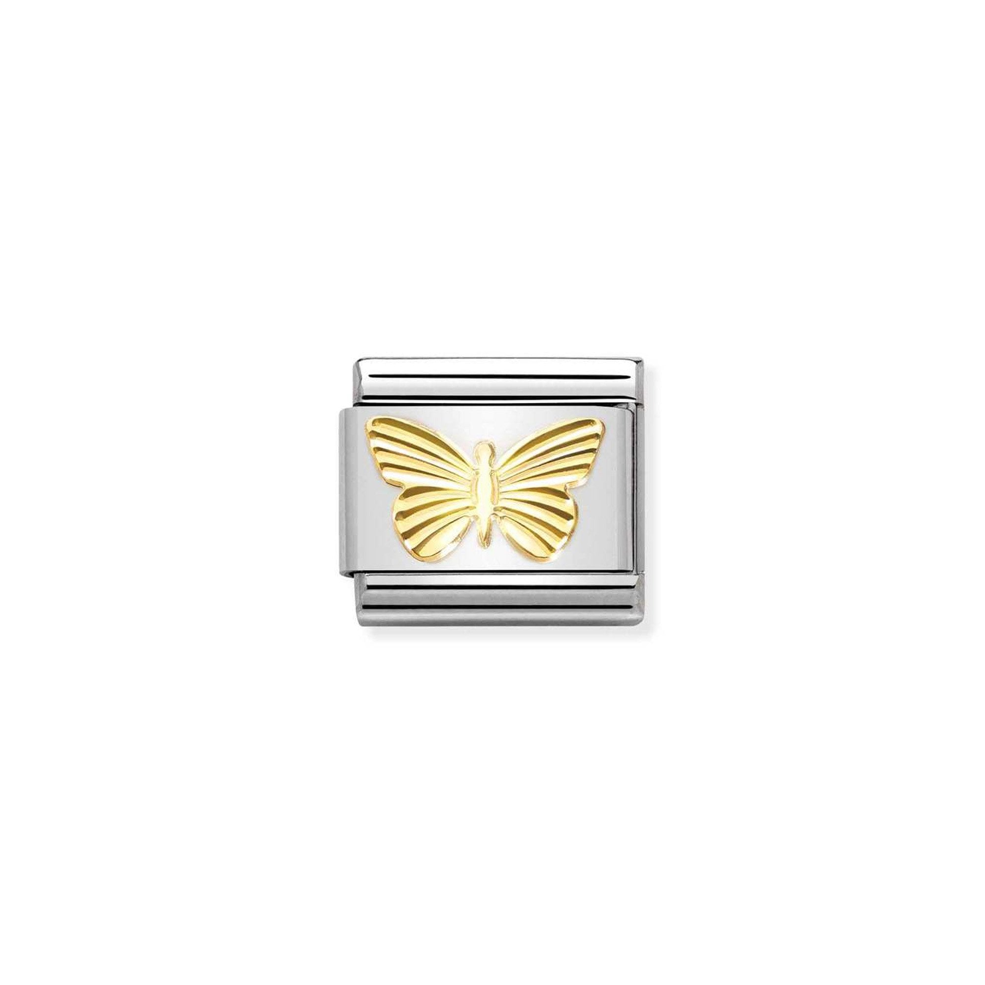 Composable Classic SYMBOLS steel and 18k gold Diamond-coated Butterfly